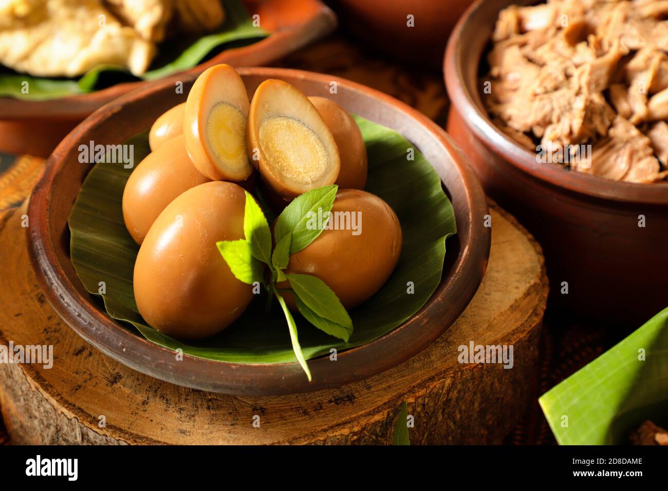Telur Pindang. Braised egg with soy sauce. Stock Photo