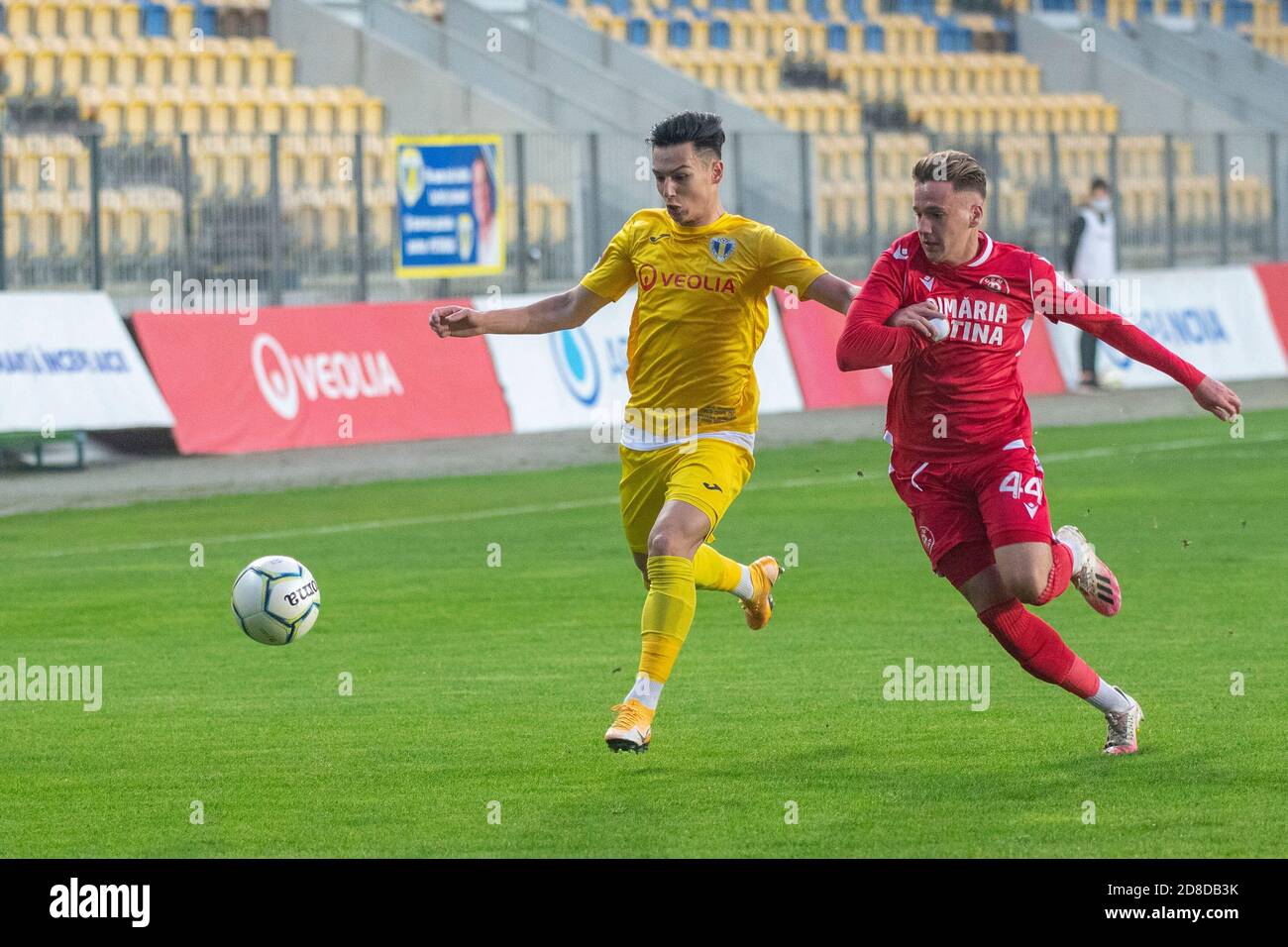 Ploiesti, Romania. 28th Oct, 2020. Mihai Constantinescu #95 of FC Petrolul Ploiesti during the Romanian Ligue 2 'Casa Pariurilor' season 2020 - 2021 match between FC Petrolul Ploiesti and CSM Slatina at 'Ilie Oana' Stadium in Ploiesti, Romania. 28.10.2020. Photo: Copyright 2020, Credit: Cronos/Alamy Live News Stock Photo