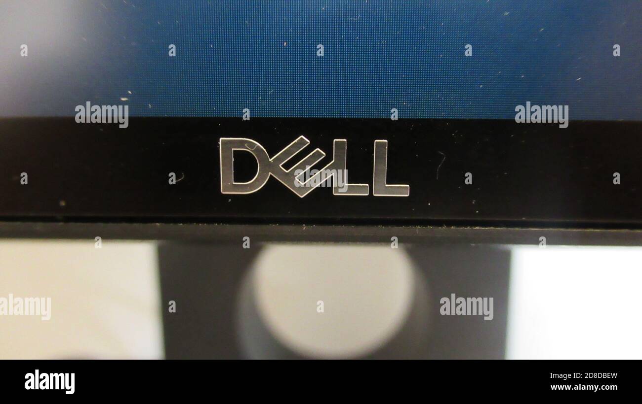 Close up of a dell computer logo Stock Photo