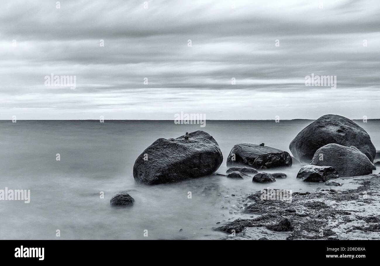 rocks on a shore landscape of Rügen baltic sea Stock Photo