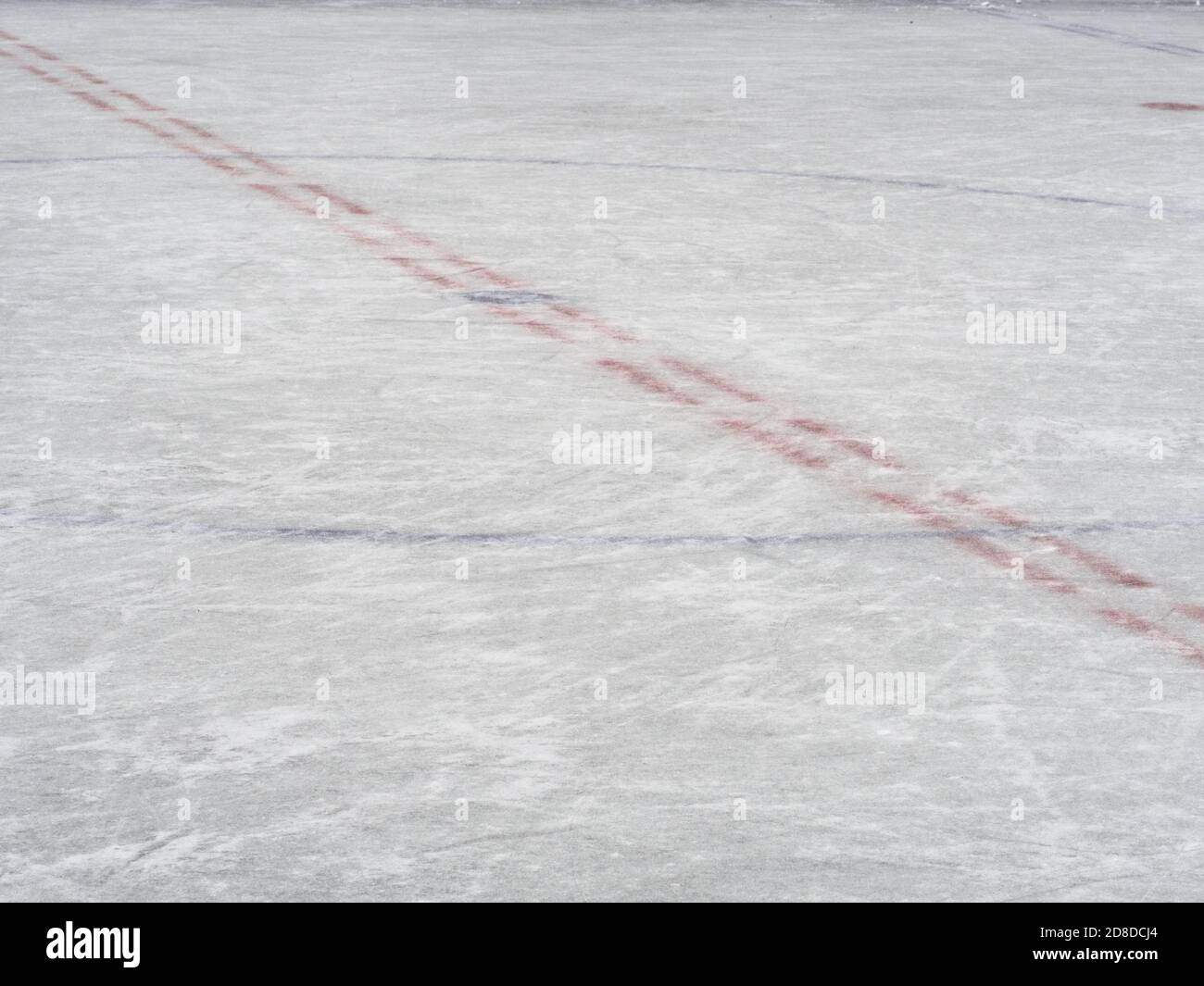 Centre ice markings of an hockey rink, winter sport background Stock Photo