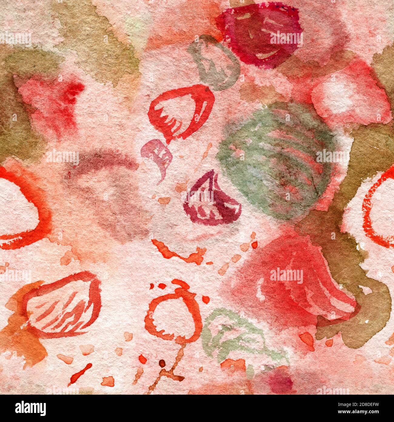 Hand Drawn Watercolor Tropical Seashells Seamless Pattern Stock Photo ...