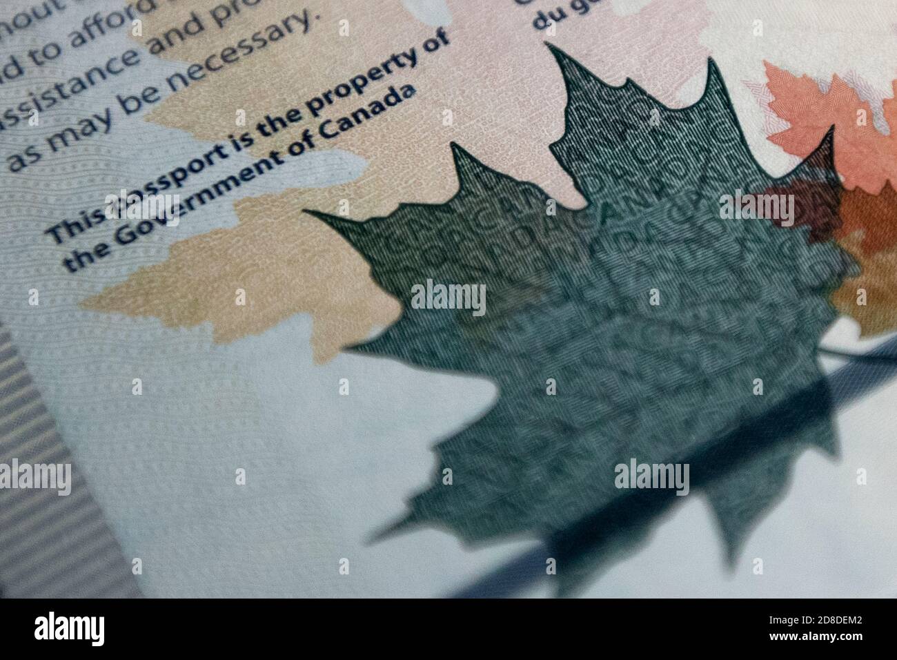 Canada canadian passport travel document hires stock photography and