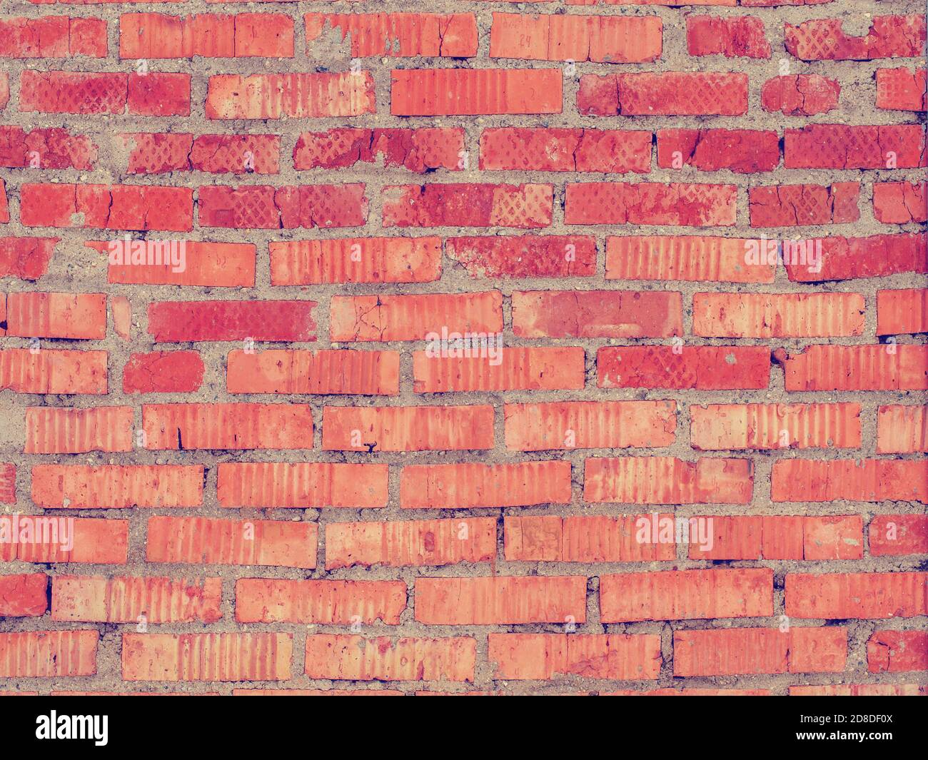 Old red brick wall surface background, instagram style toned Stock Photo -  Alamy