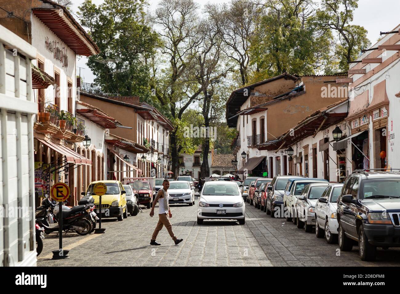 Colonial houses in the center of Patzcuaro, Mexico Stock Photo Alamy