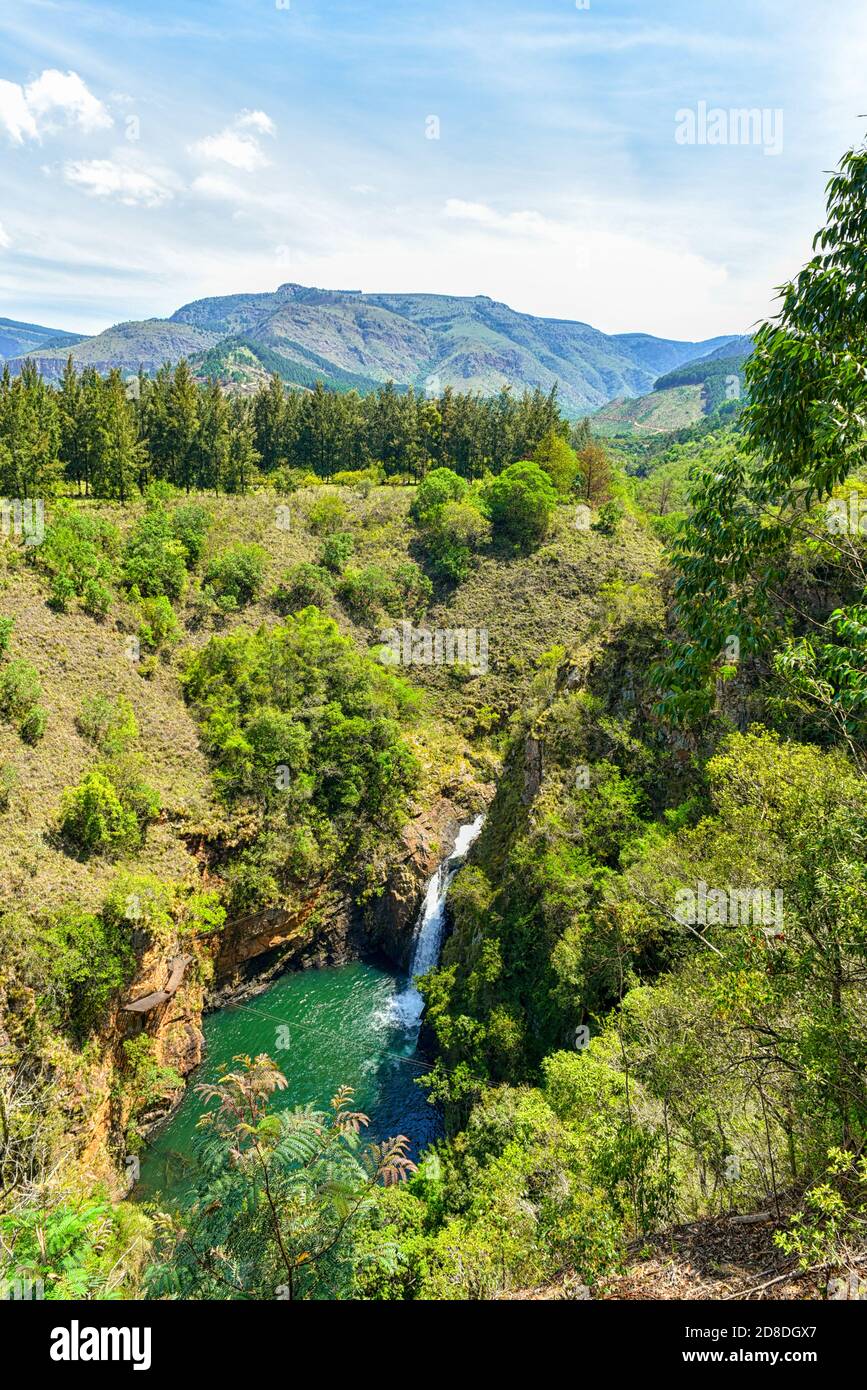 Aerial view of a waterfall in Magoebaskloof , Tzaneen, South Africa Stock Photo