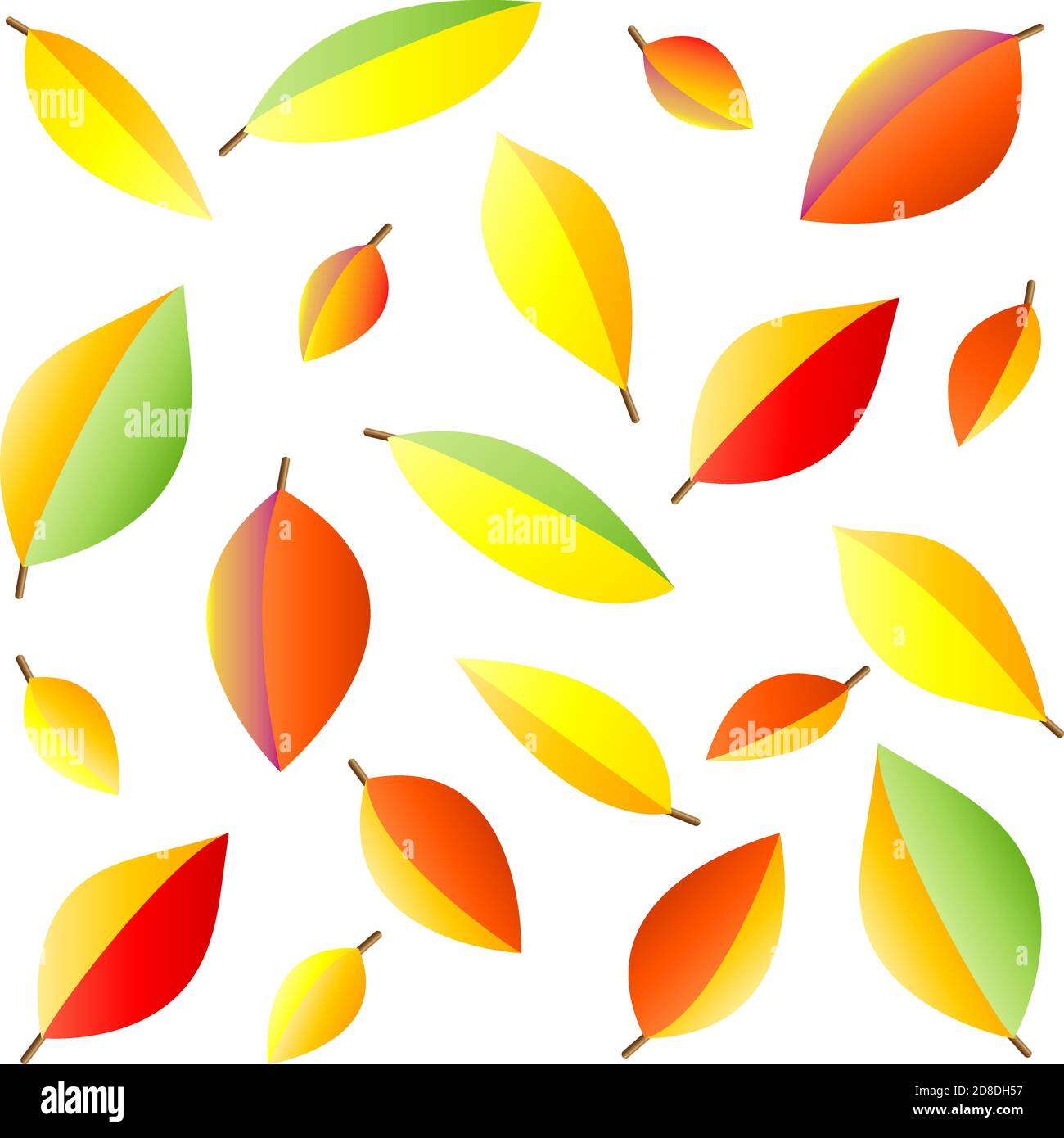 Seamless vector pattern with multicolored autumn leaves Stock Vector