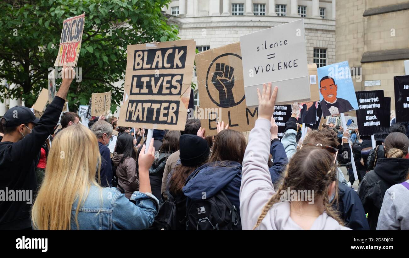 MANCHESTER, UNITED KINGDOM - Jun 07, 2020: Black Lives Matter Protest in Manchester Stock Photo