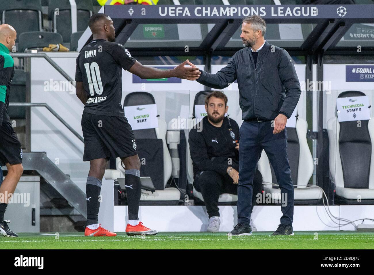 Marcus Thuam Left Mg Has Been Replaced By Coach Marco Rose Mg And Gives Him The