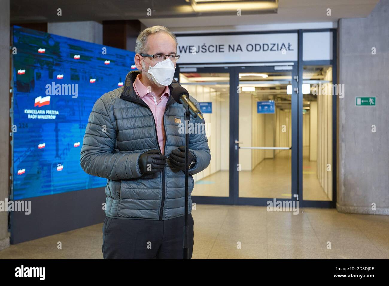 Warsaw, Mazovian, Poland. 29th Oct, 2020. Conference Of The Prime Minister And The Minister Of Health At The National Stadium In Warsaw.in the picture: ADAM NIEDZIELSKI Credit: Hubert Mathis/ZUMA Wire/Alamy Live News Stock Photo
