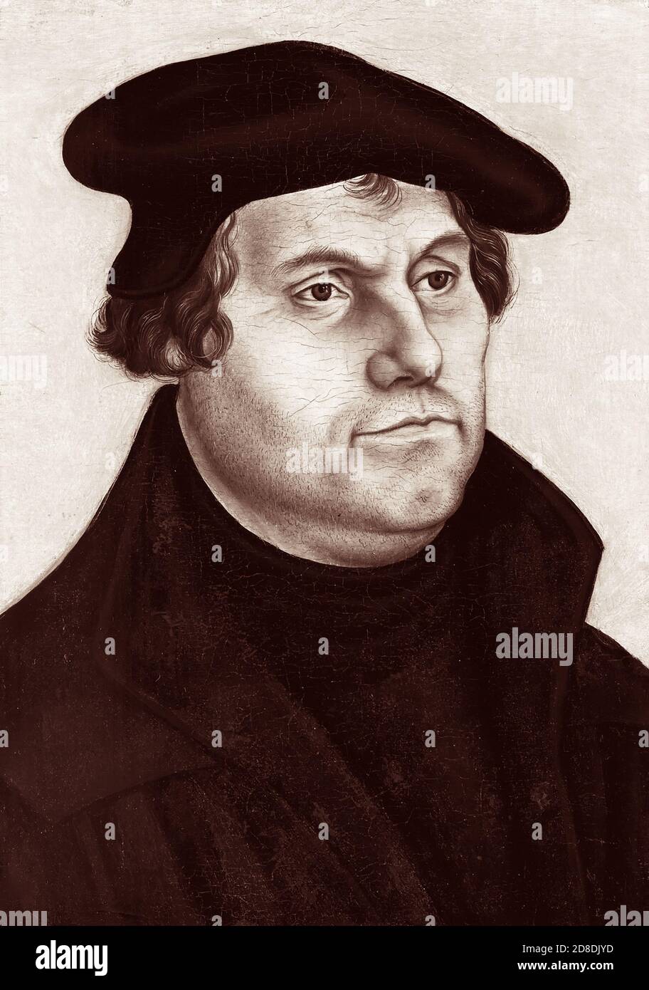 Martin Luther (1483-1546) was a German professor, theologian, and key figure in the Protestant Reformation, as well as a translator of the Bible into the German vernacular. Stock Photo