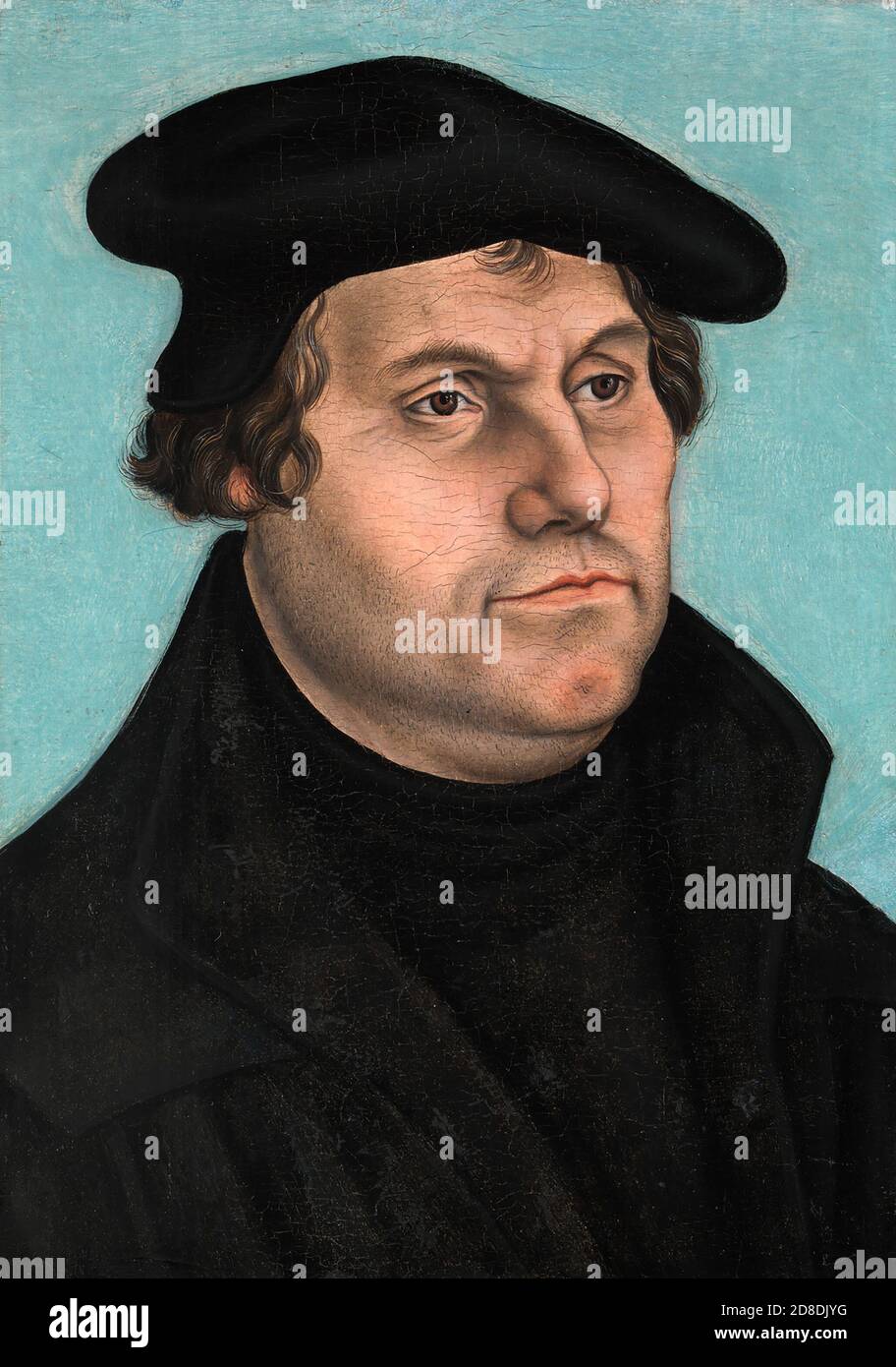 Martin Luther (1483-1546) was a German professor, theologian, and key figure in the Protestant Reformation, as well as a translator of the Bible into the German vernacular. Stock Photo