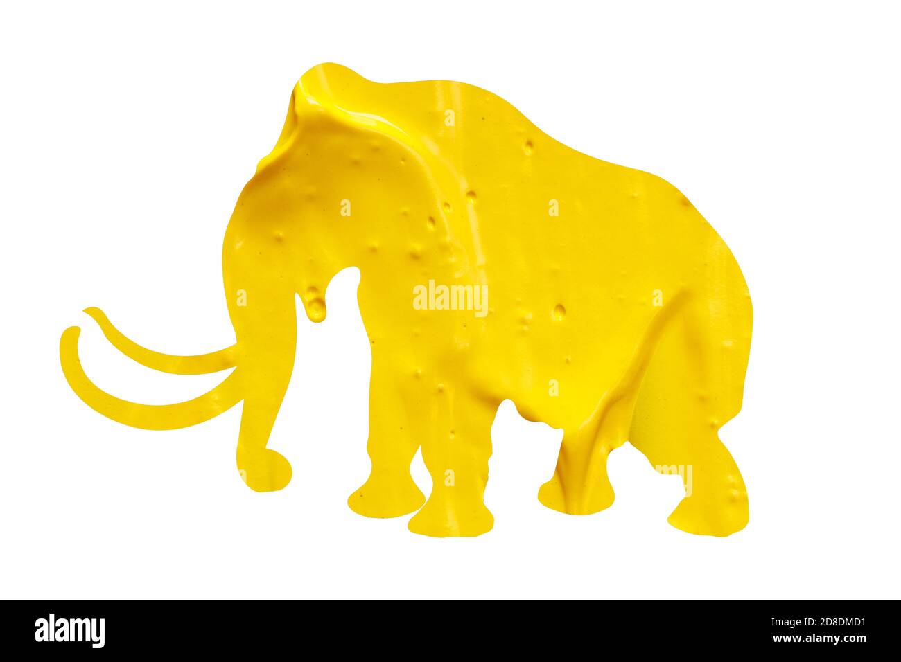 elephant silhouette with color paint texture isolated on white background Stock Photo