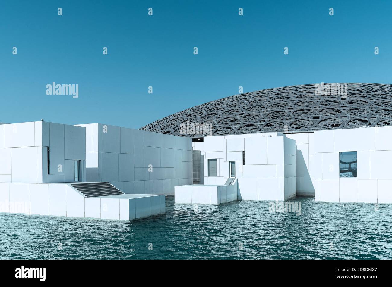 MONTERREY, MEXICO - Oct 19, 2020: Abu Dhabi, United Arab Emirates, October 18, 2020: Louvre Abu Dhabi. View of the Louvre, showing the 'Rain of Light' Stock Photo