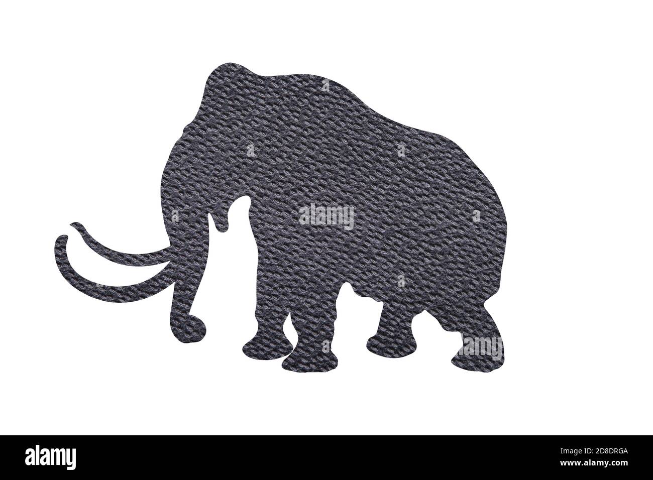 silhouette of an elephant from wrapping paper isolated on white background Stock Photo