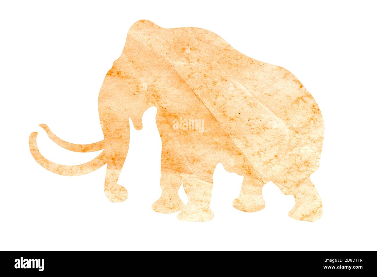 silhouette of an elephant from wrapping paper isolated on white background Stock Photo