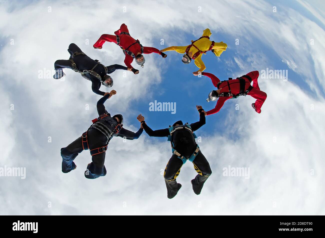 Skydiving team group formation Stock Photo - Alamy