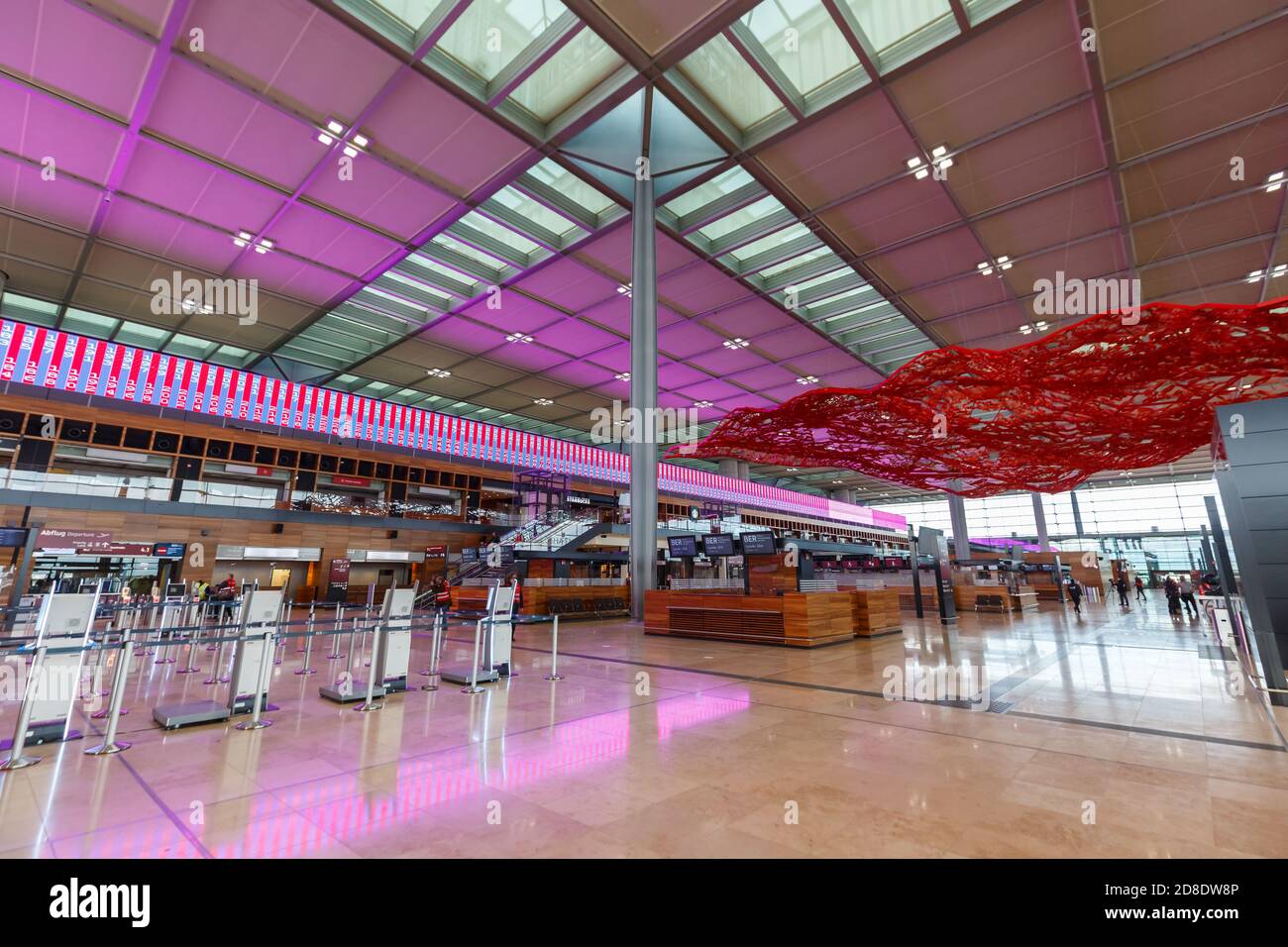 Berlin, Germany - October 28, 2020: New Berlin Brandenburg BER Willy Brandt Airport Terminal 1 in Germany. Stock Photo