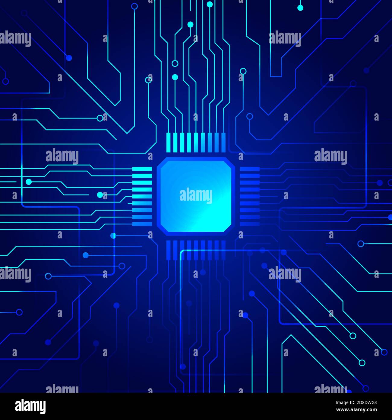 Computer board. Technology blue background texture Stock Vector