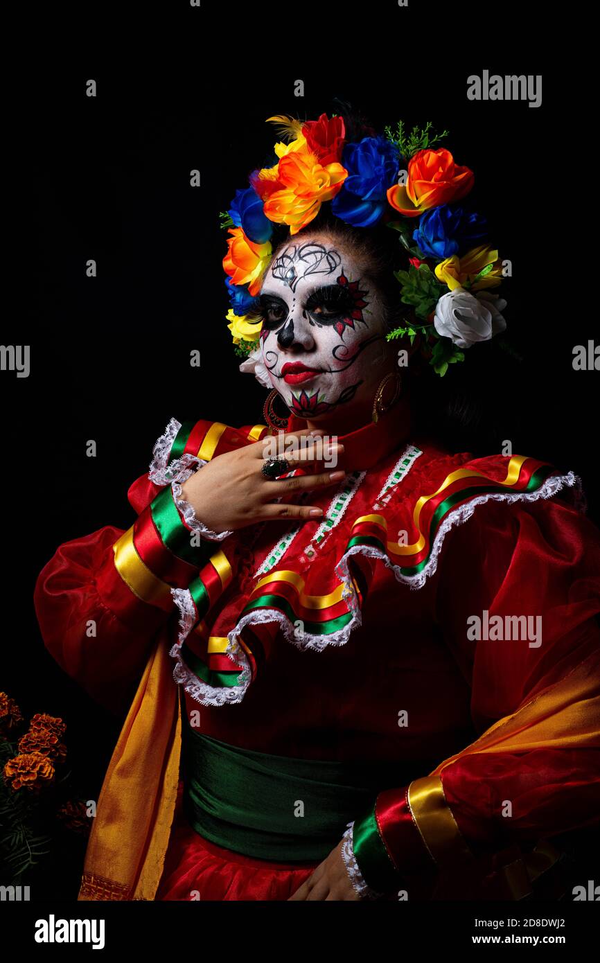 Girl personified as catrina Stock Photo