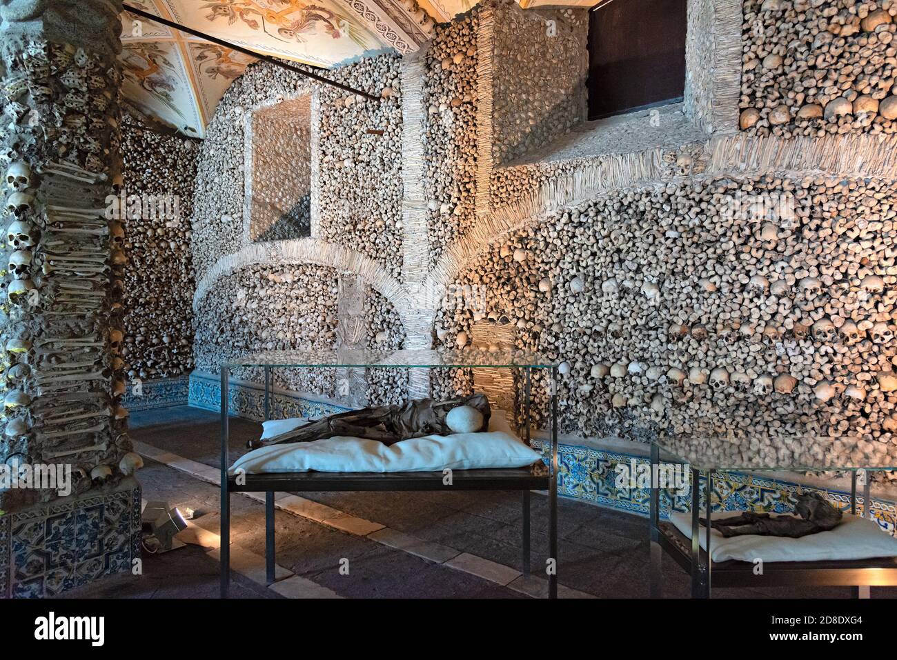 Evora, Portugal - February 2020: interior of the Chapel of the bones (Capela dos Ossos) Stock Photo