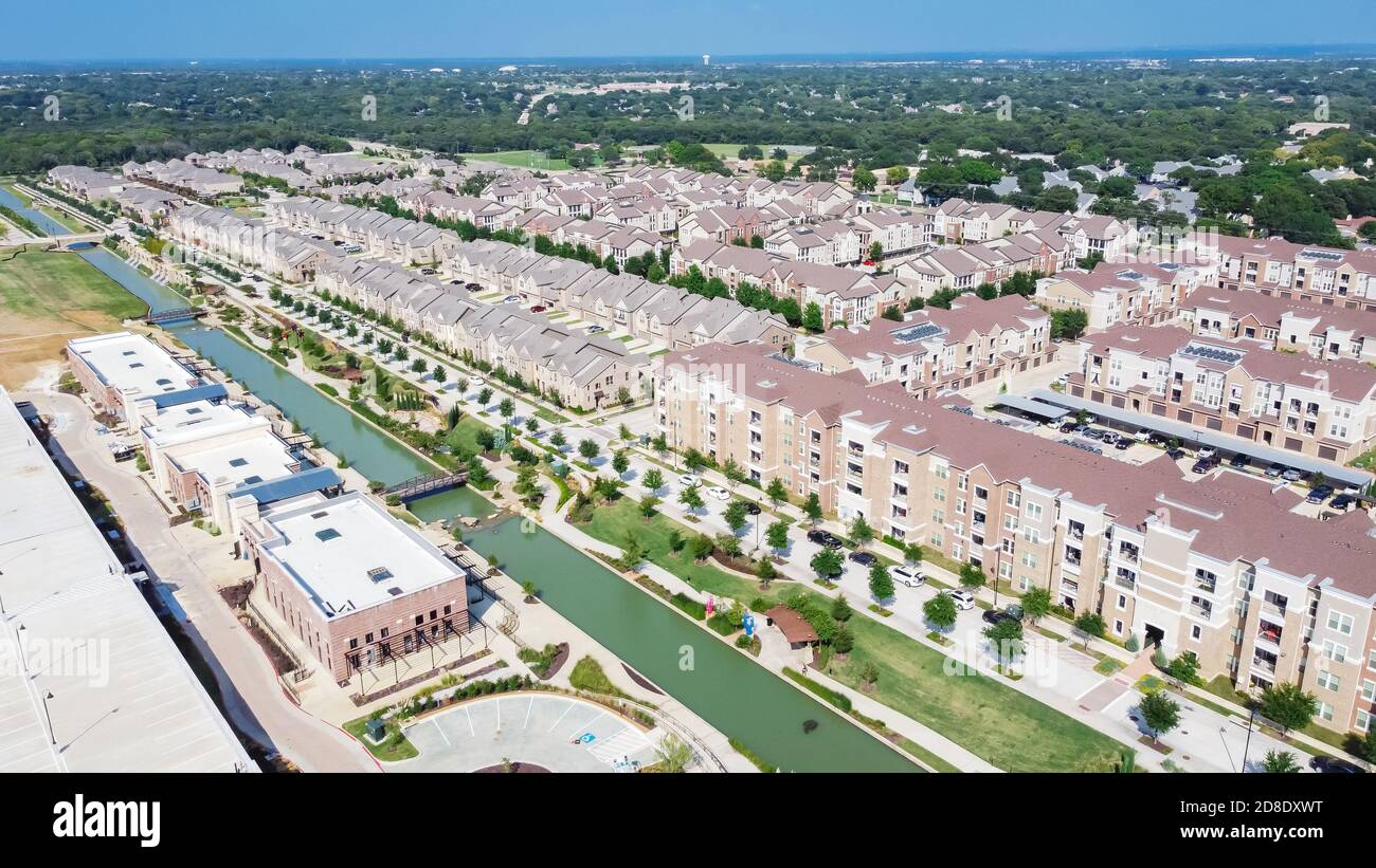 New development riverside townhomes and apartment complex in downtown