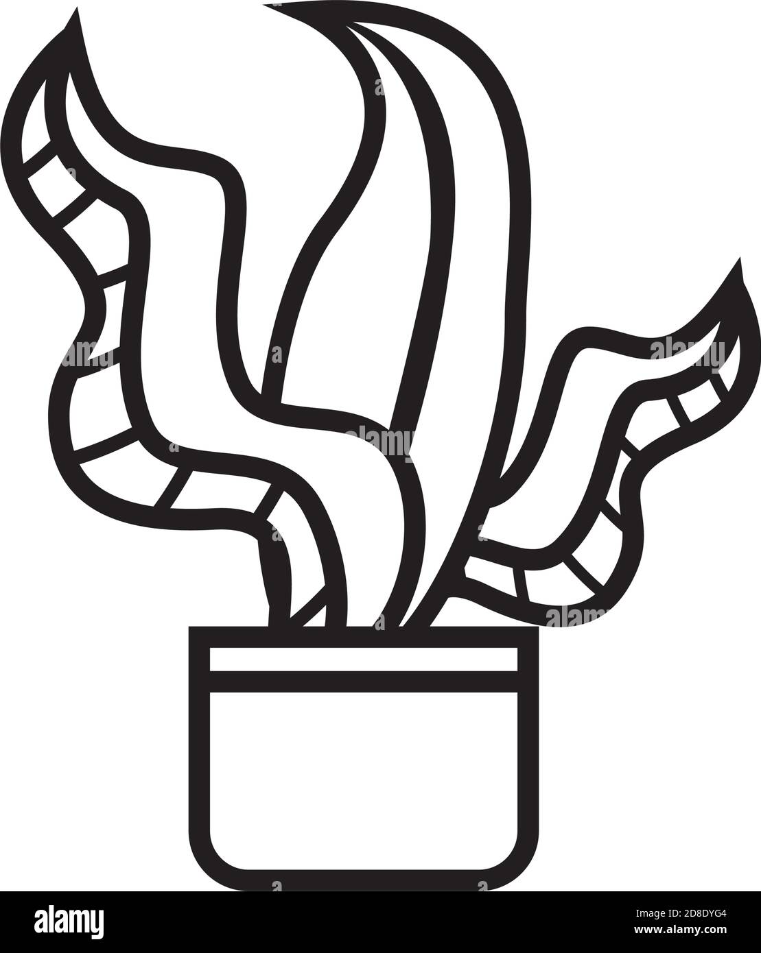 growth plant in ceramic pot line style icon vector illustration design ...