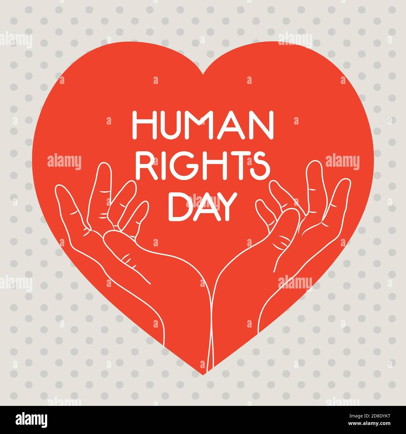 human rights design with heart with hands over white background ...