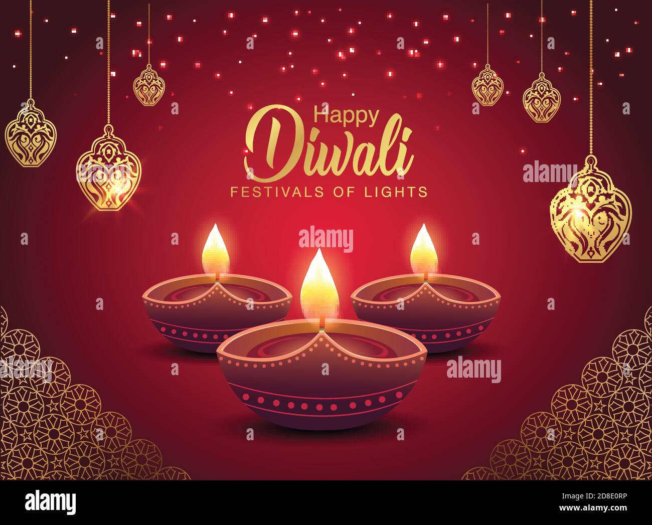 Happy Diwali celebration background. front view of banner design ...