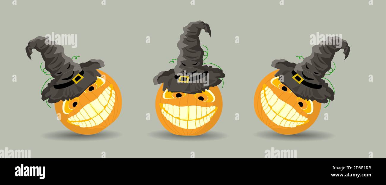 Halloween pumpkin isolated on white background. Vector illustration Stock Vector