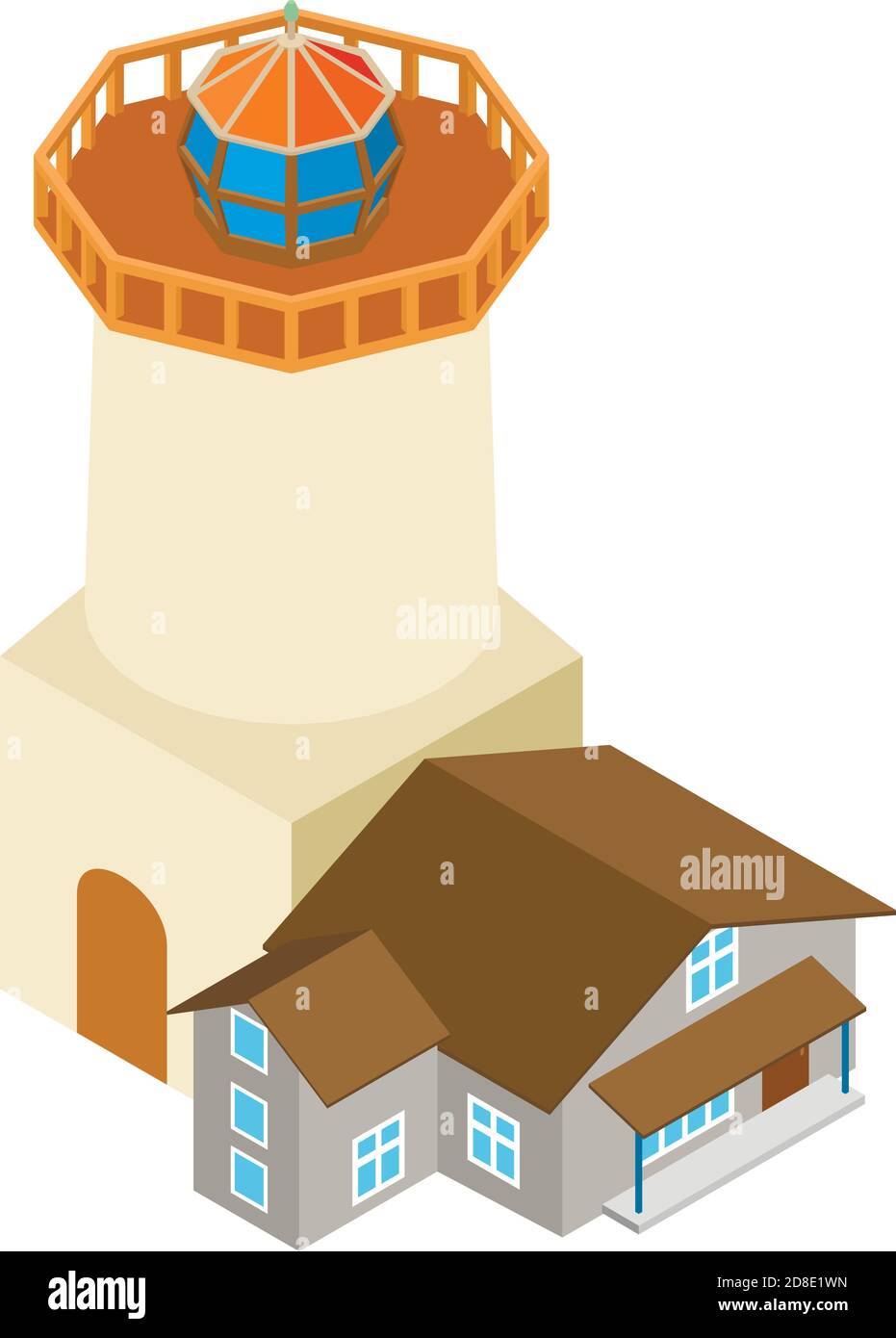Sea lighthouse icon. Isometric illustration of sea lighthouse vector icon for web Stock Vector