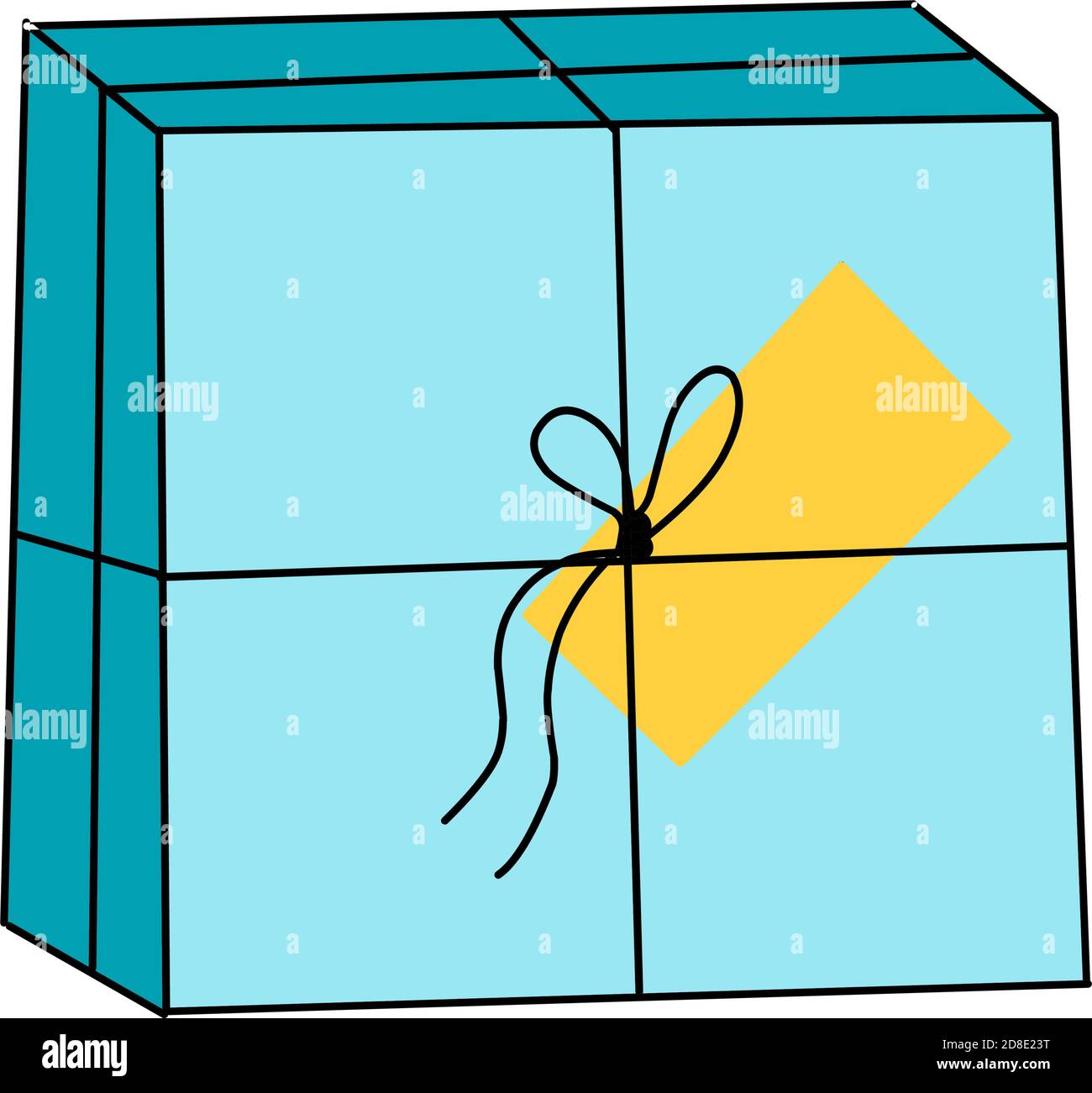 Gift box blue isolated on white. Vector illustration Stock Vector