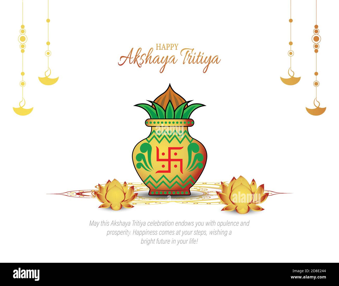 Ethnic akshaya tritiya background with lotus Vector Image