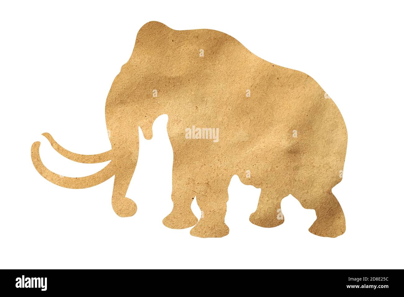 silhouette of an elephant from wrapping paper isolated on white background Stock Photo