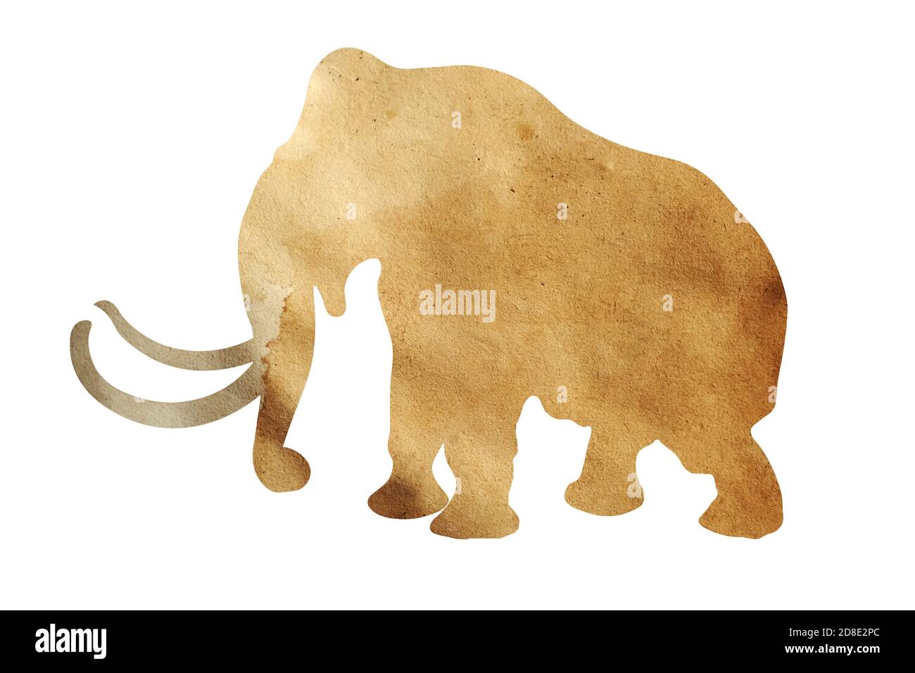 silhouette of an elephant from wrapping paper isolated on white background Stock Photo