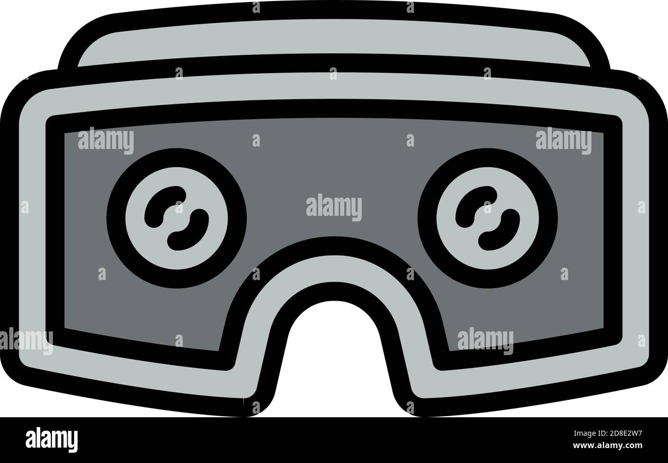 Glass game goggles icon. Outline glass game goggles vector icon for web