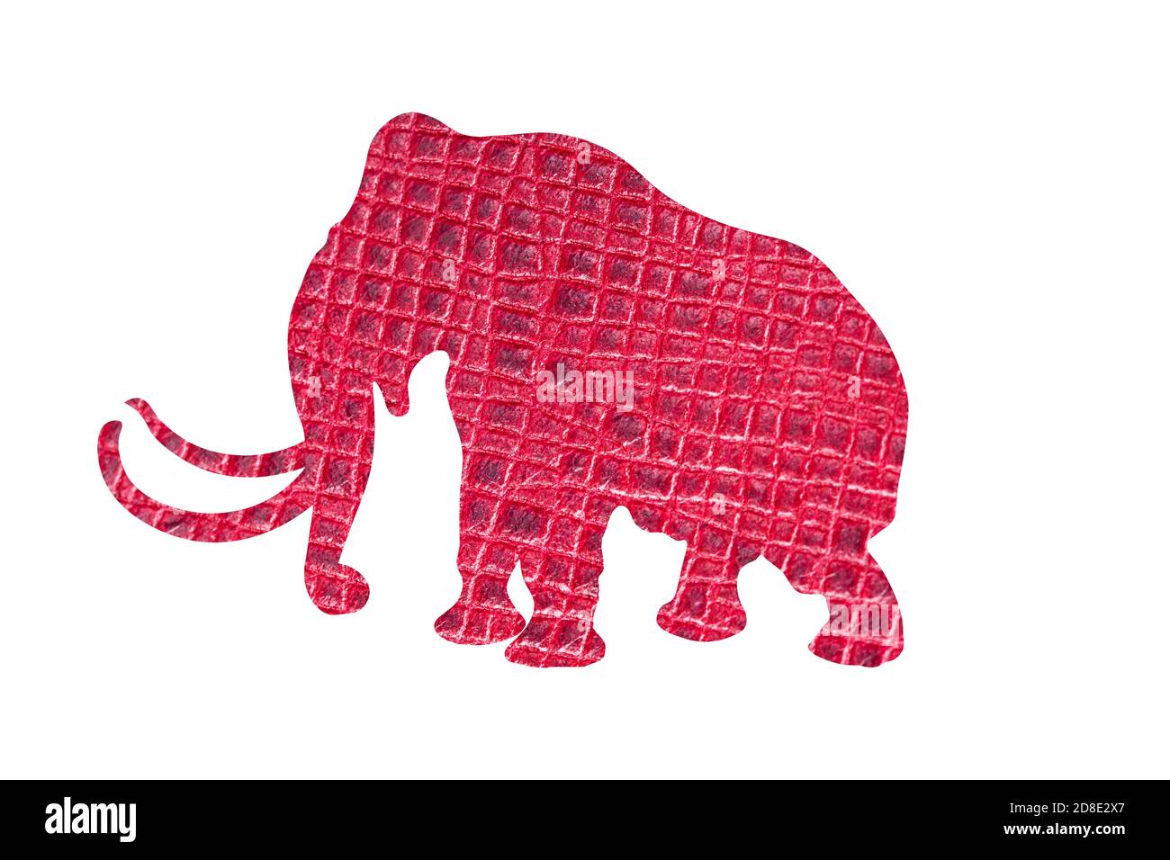 elephant silhouette with skin texture isolated on white background Stock Photo