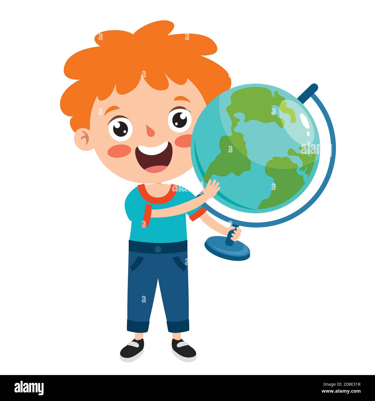 Funny Little School Kid Character Stock Vector