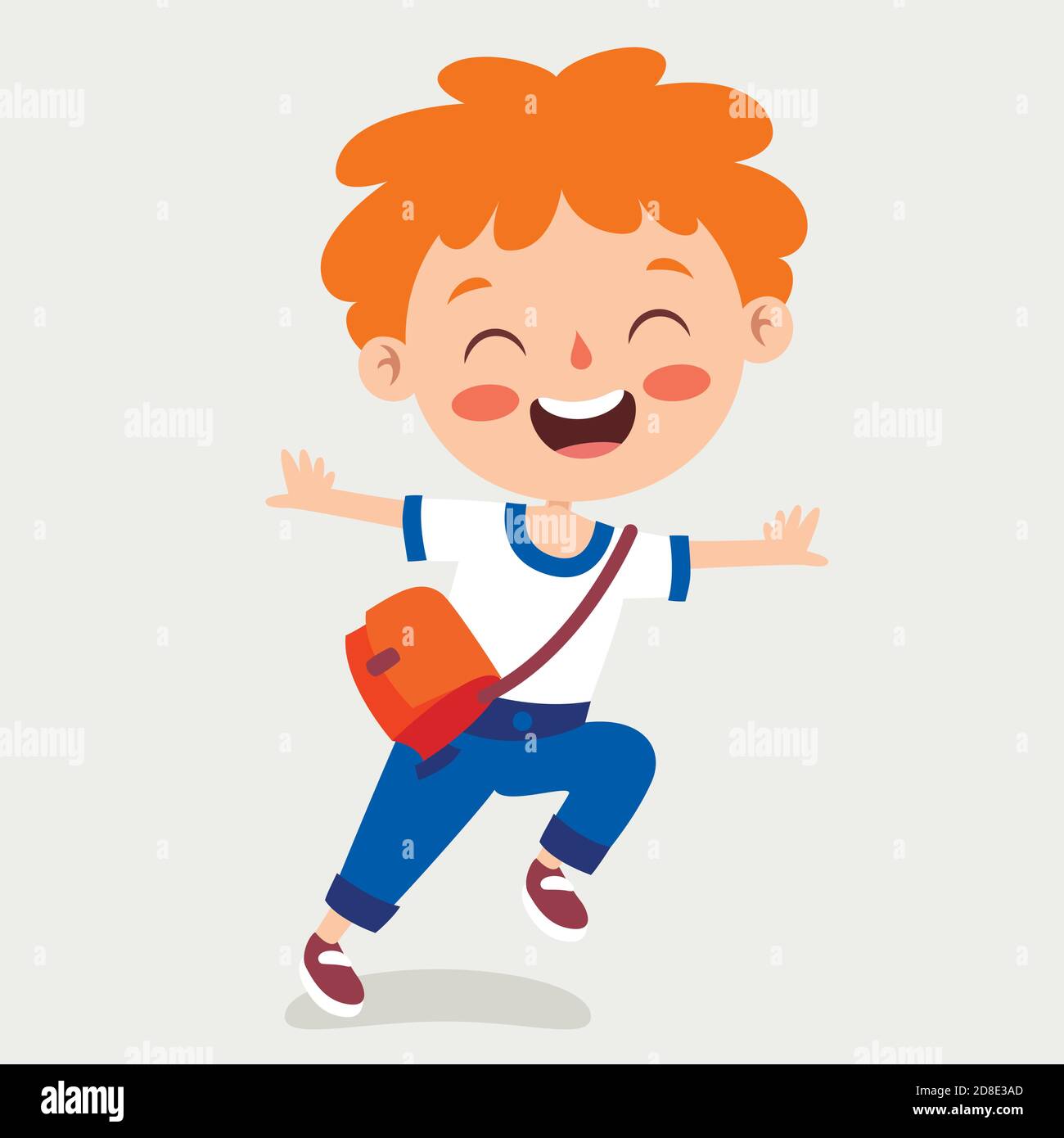 Funny Little School Kid Character Stock Vector