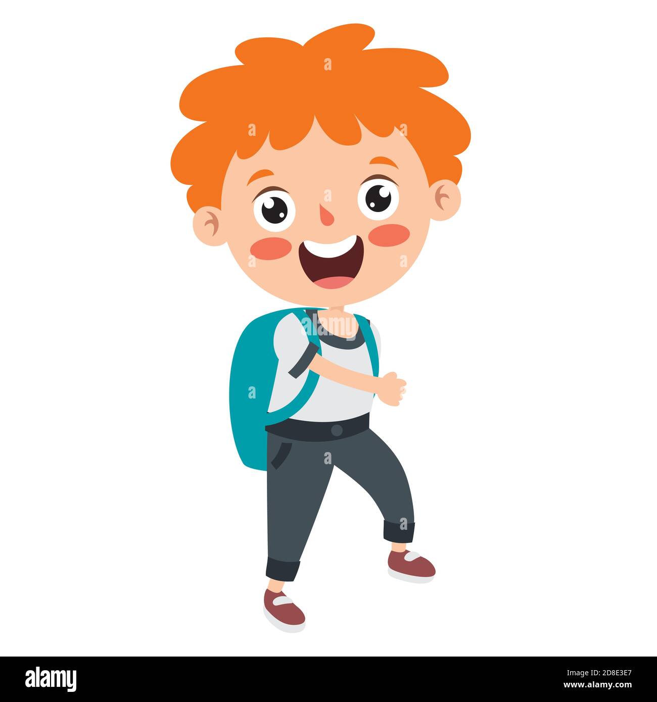 Funny Little School Kid Character Stock Vector