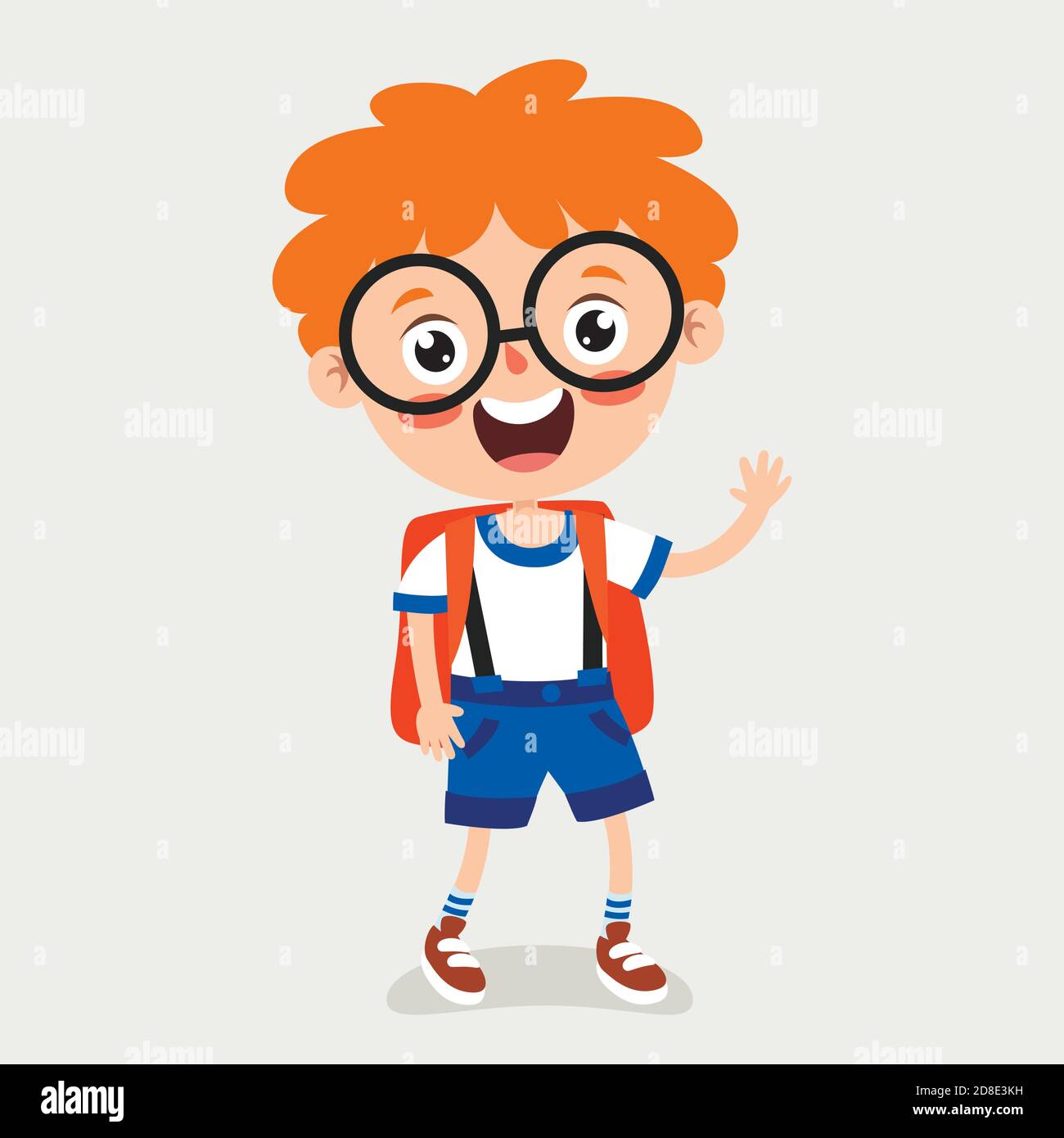 Funny Little School Kid Character Stock Vector