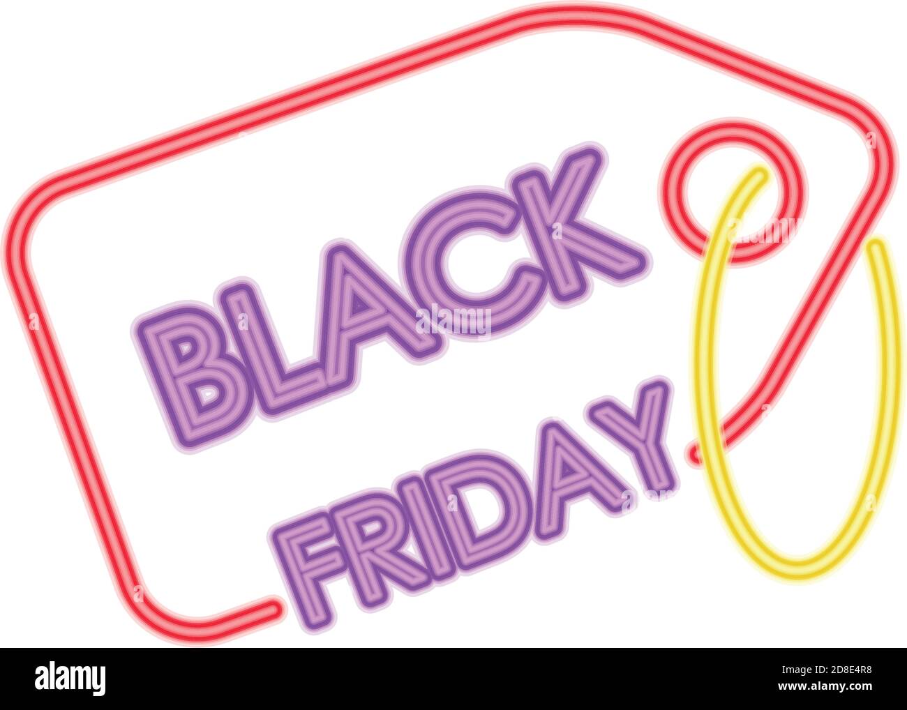 black friday neon design with price tag icon over white background ...