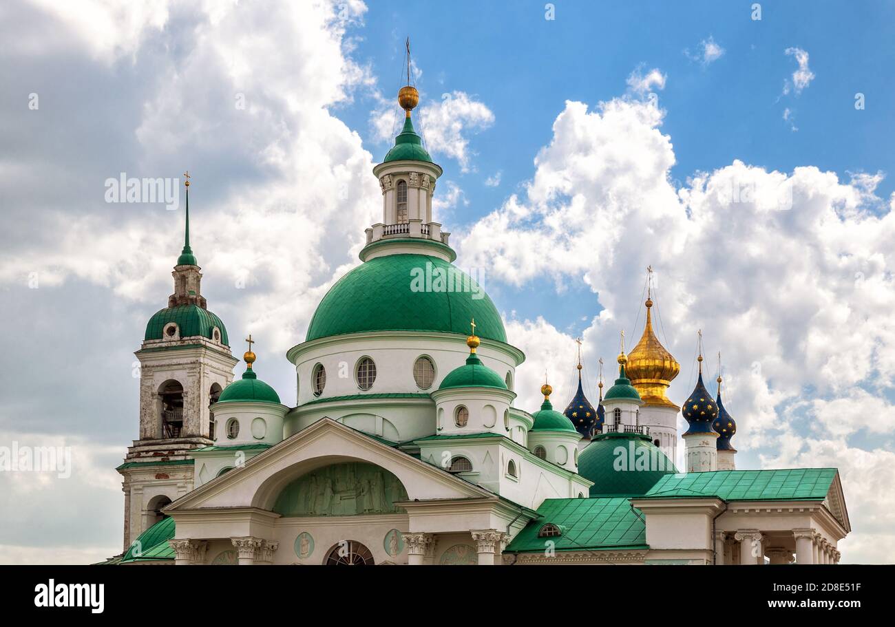 Temples of the Spaso-Yakovlevsky Monastery in Rostov the Great, the Golden Ring of Russia Stock Photo