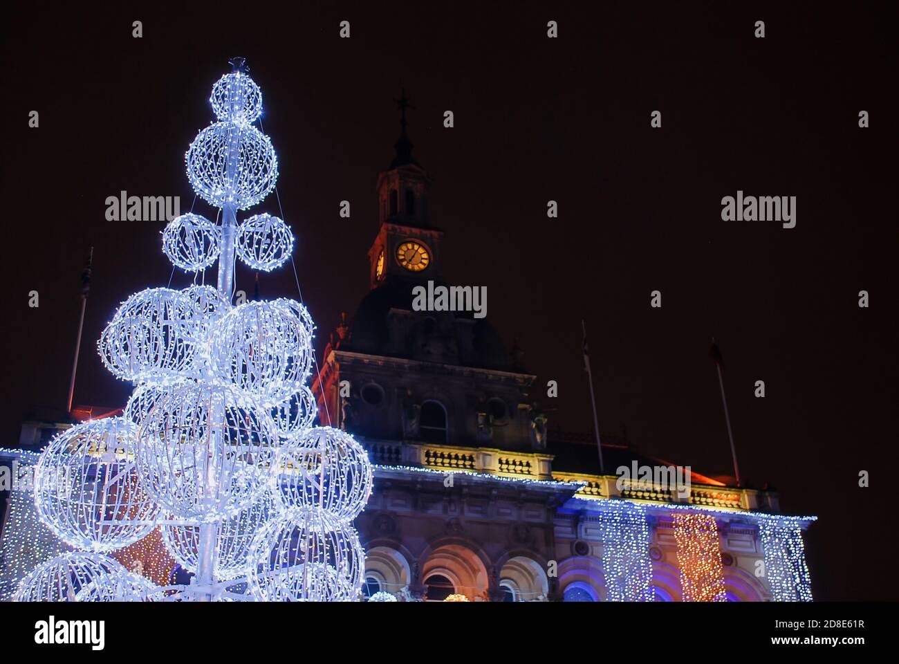 Christmas lights in the centre of Ipswich in Suffolk, UK Stock Photo Alamy