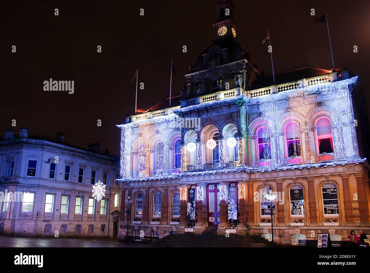 Christmas lights in the centre of Ipswich in Suffolk, UK Stock Photo Alamy