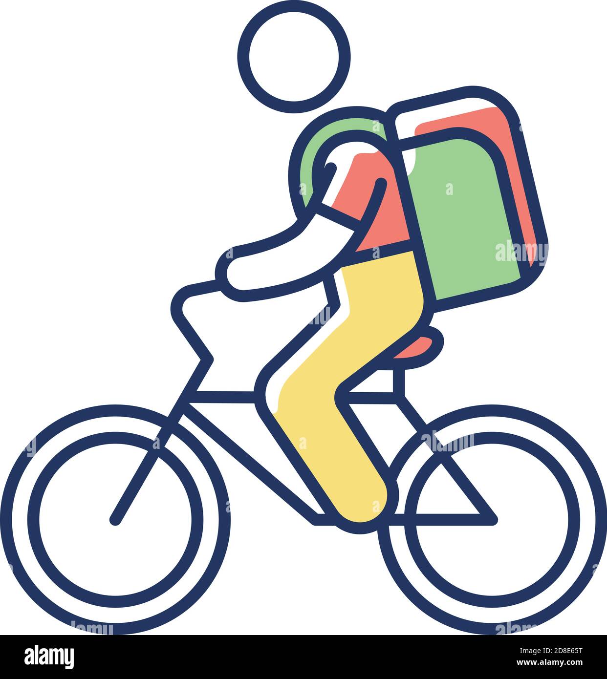 Food delivery person RGB color icon Stock Vector Image & Art - Alamy
