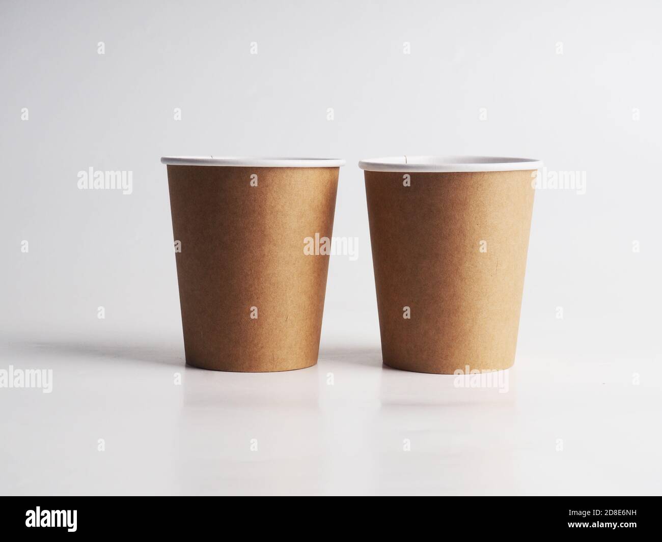 a few empty paper cups. Zero waste concept, paper tableware. Paper cup ...
