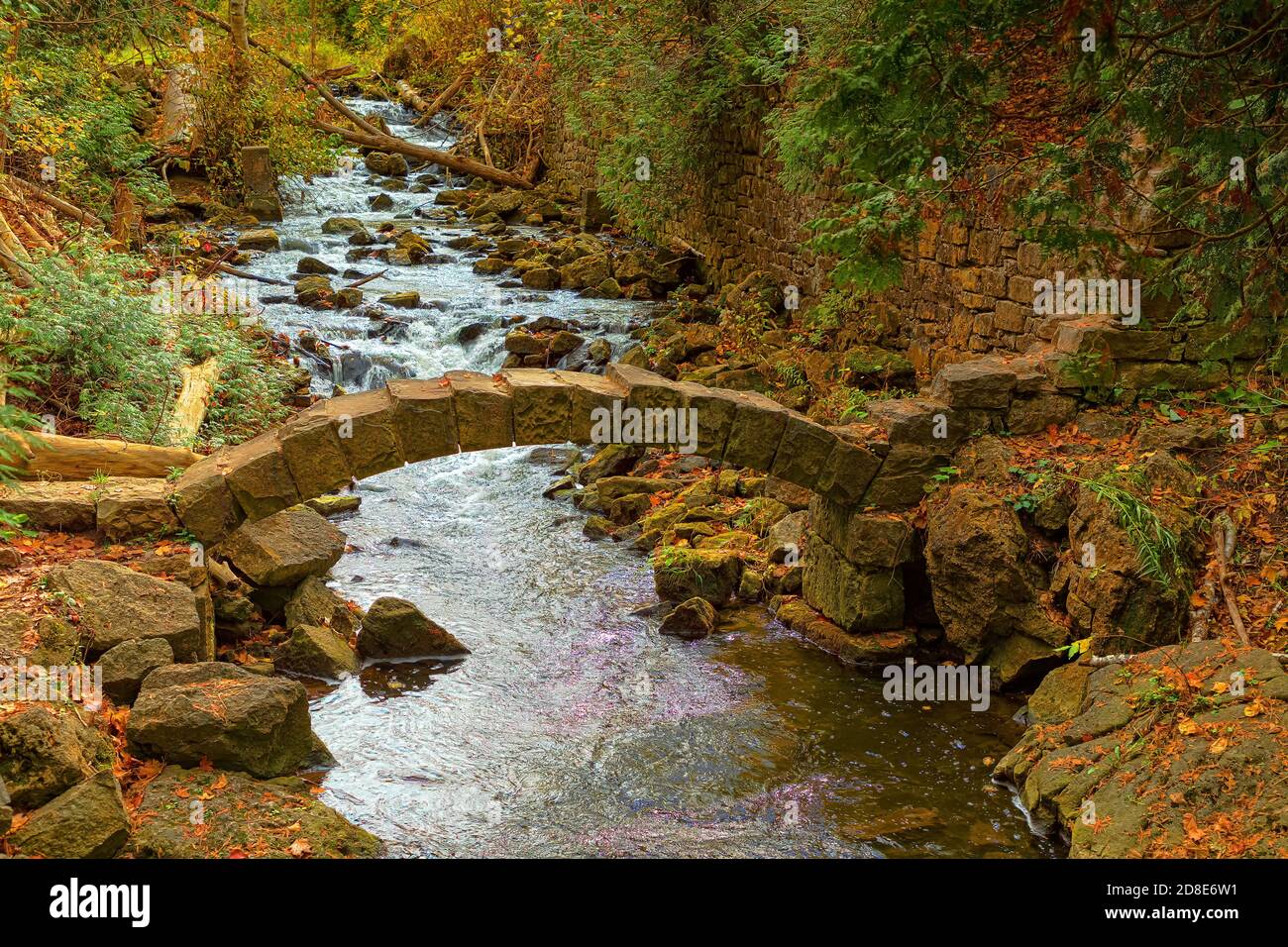 Limehouse Conservation Area with stone arch over Black Creek. Limehouse