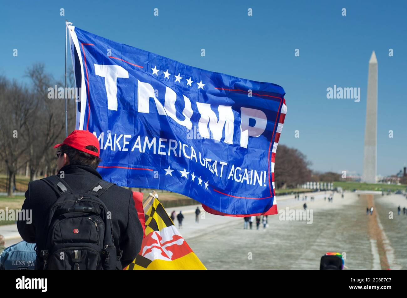 Make America Great Again campaign in Washington DC near Lincoln Memorial in 2018 Stock Photo