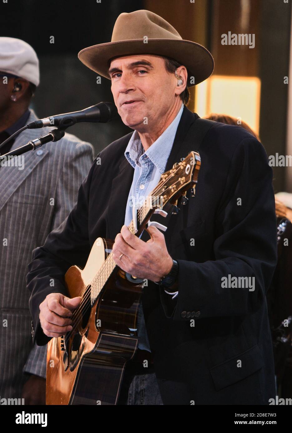 NEW YORK, NY, USA - JUNE 21, 2005: James Taylor Performs on NBC's Today Show at Rockefeller Plaza. ©2005 Paul J. Froggatt/FamousPixs/Alamy Stock Photo Stock Photo